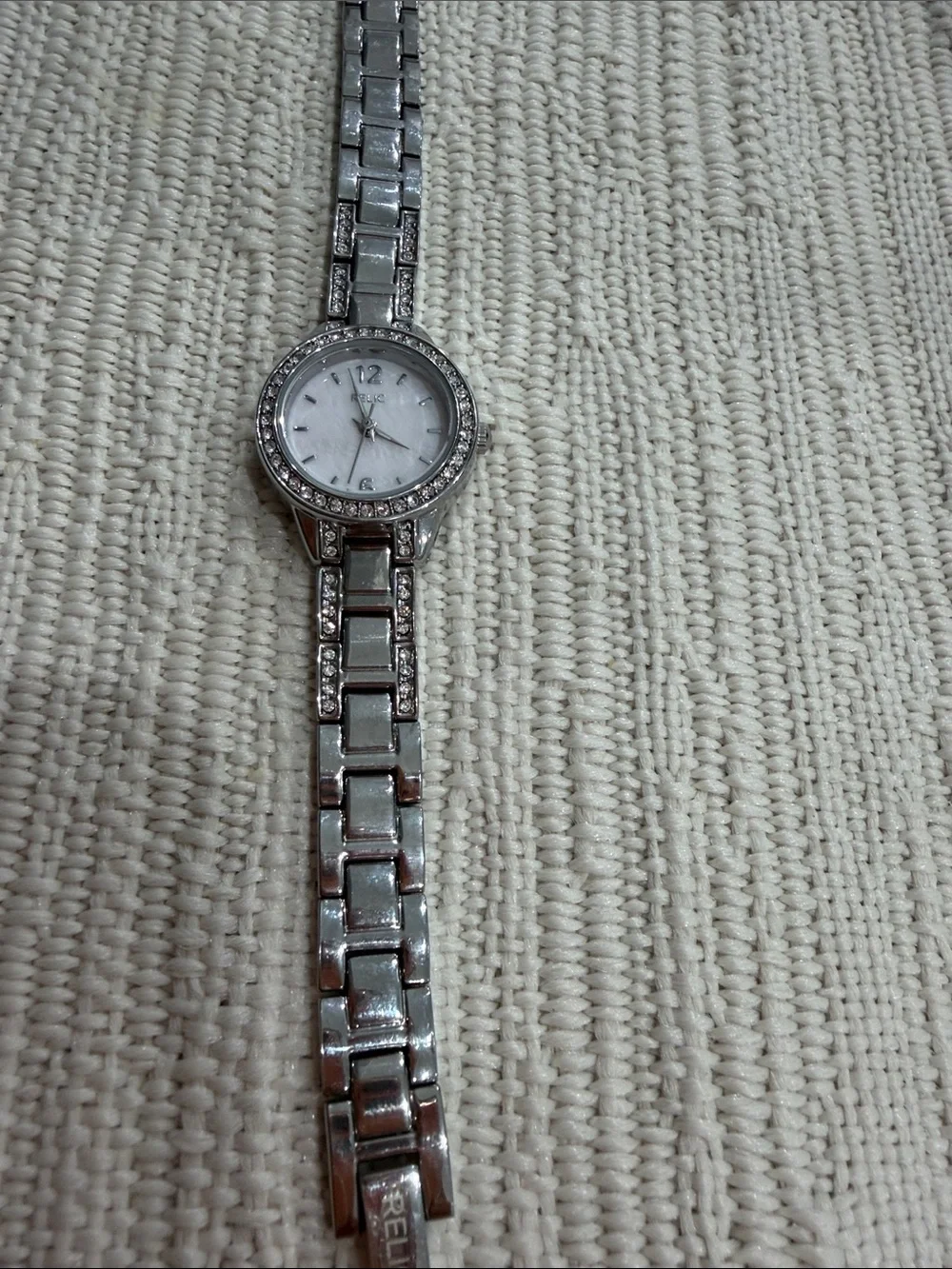 Relic Silver-Tone Women's Bracelet Watch , Crystal Accents needs battery